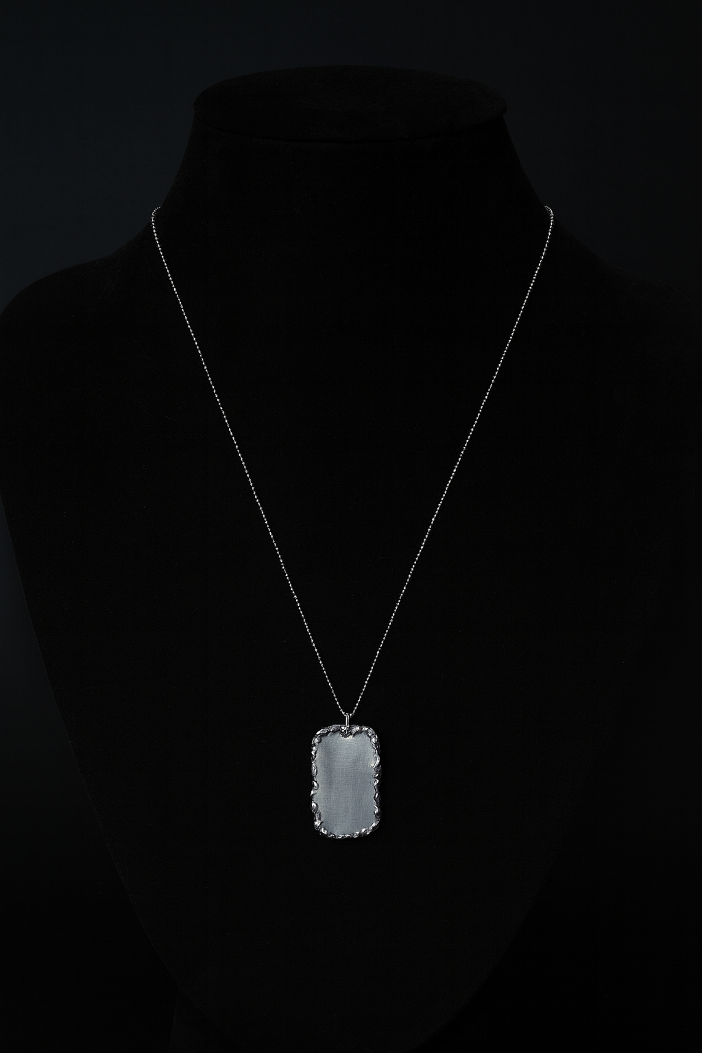 Plaque militaire en argent granité 