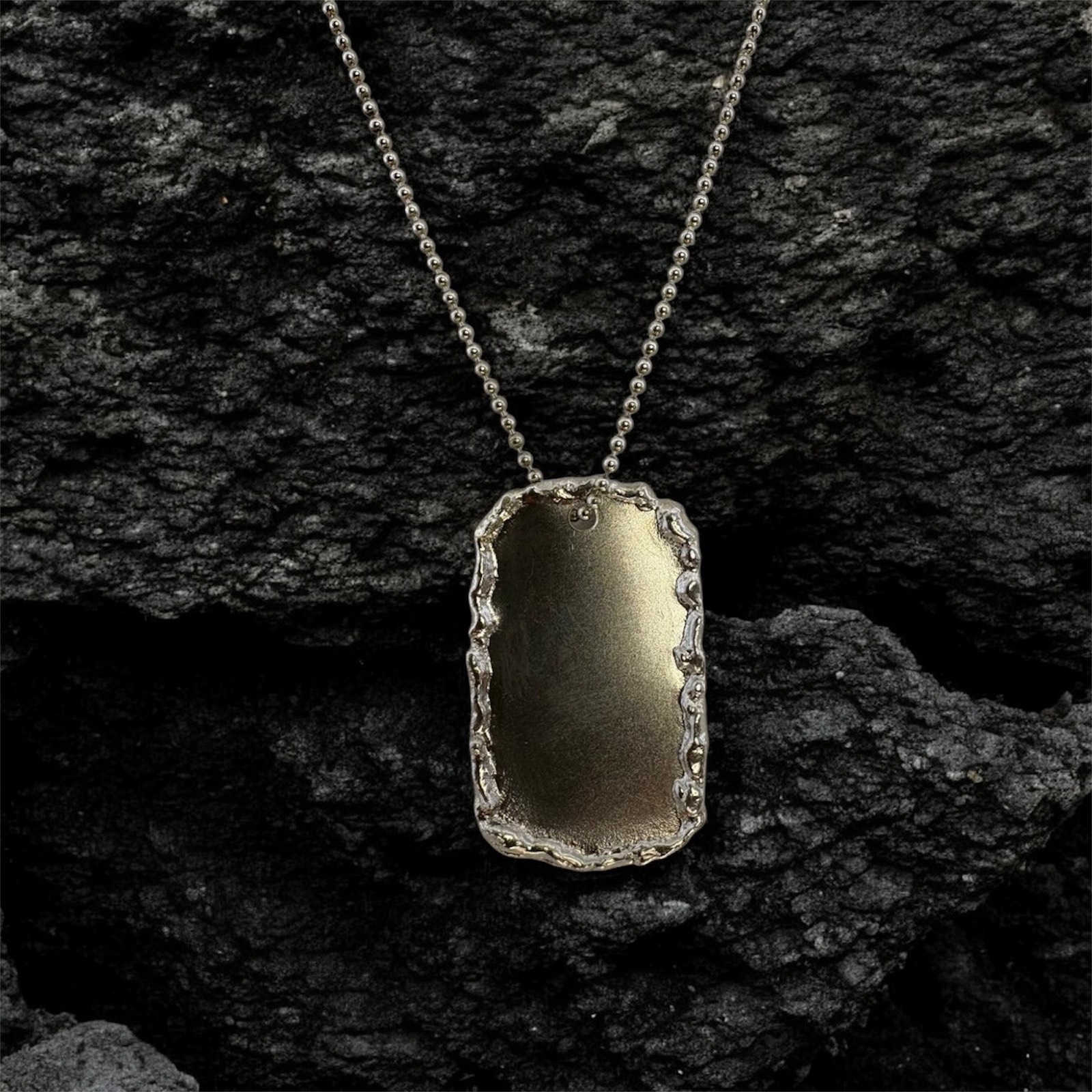 Plaque militaire en argent granité