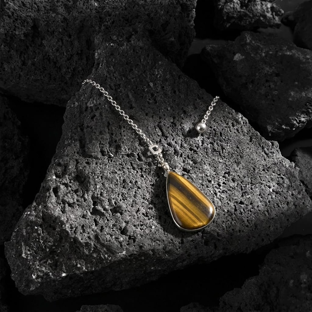 - LEONTOS - Porte-clé œil du tigre & argent