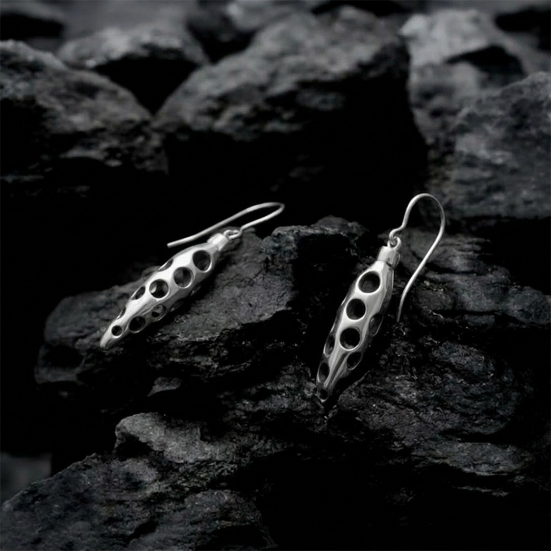 - APOROS - Boucles d’oreilles poires ajourées en argent