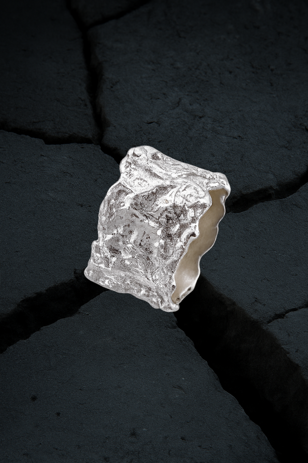 Bague argent granité