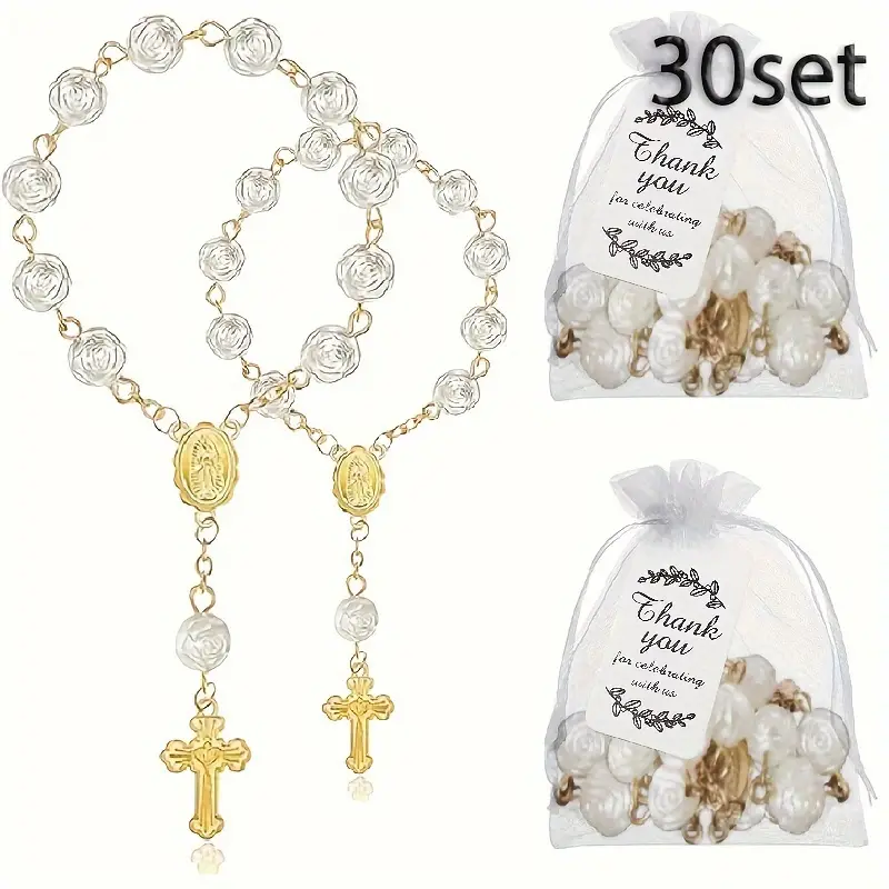 30 Sets Rose Bead Bracelets