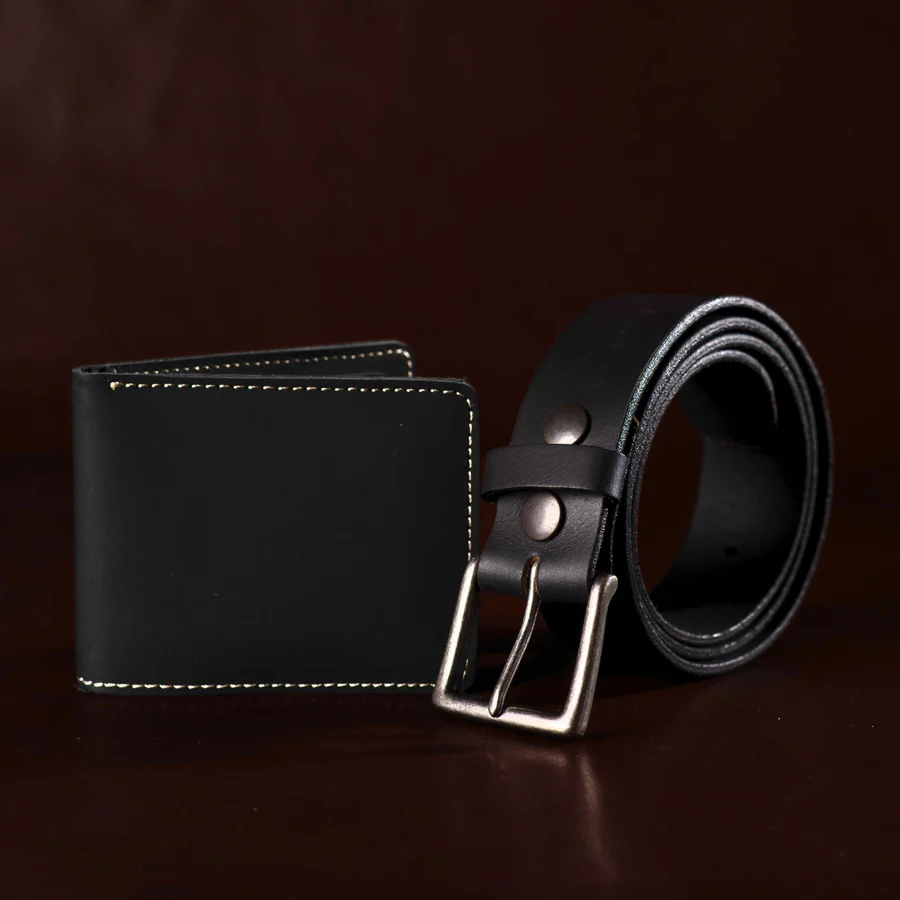 Long Haul - Men's Leather Belt and Wallet Gift Set