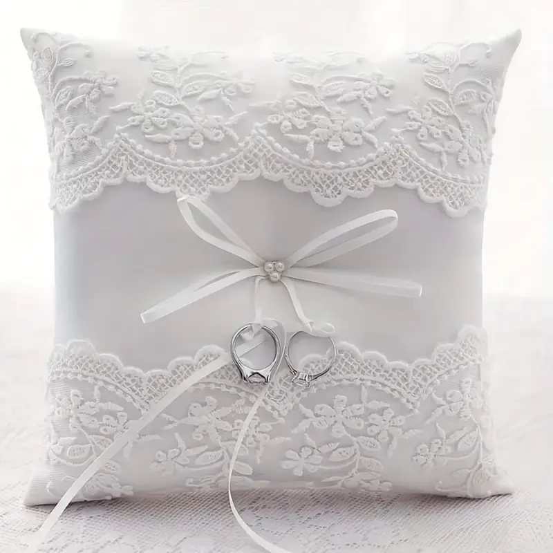 Bow Lace Wedding Ring Pillow