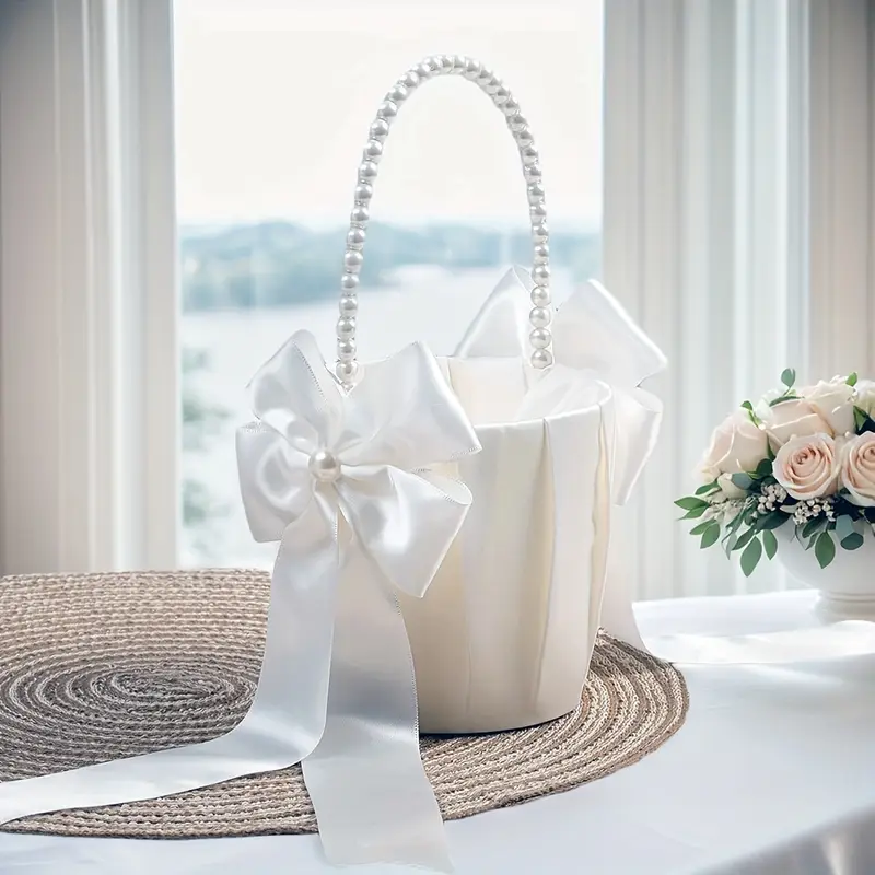 2 Piece Lovely Pearl Flower Basket 