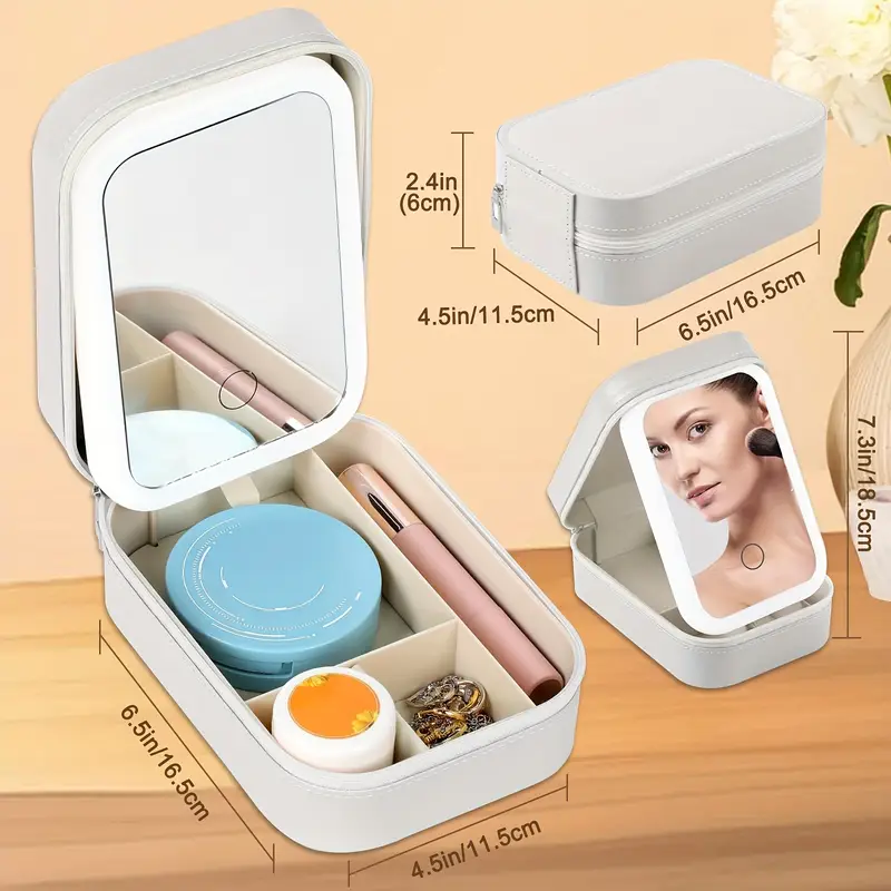 Makeup Travel Kit with LED Mirror