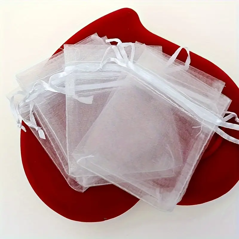 White Tulle Wedding Favor Bag - 25pcs