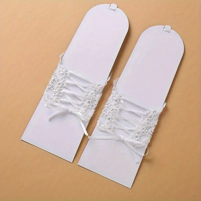 White Fingerless Wedding Gloves