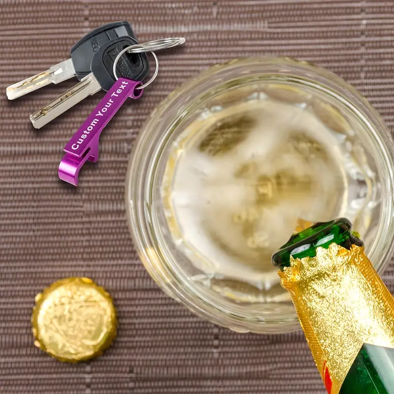 50pcs Custom Engraved Bottle Opener Keychains