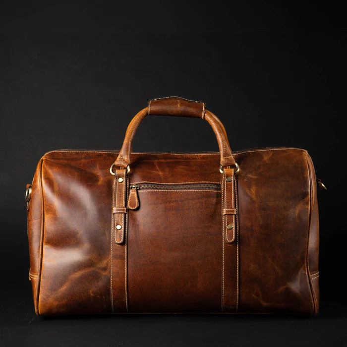 Wayfarer Bag - Cognac Classic Full-Grain Leather Duffle Bag