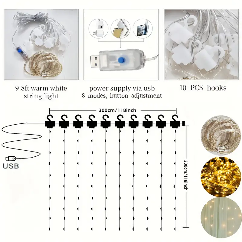 White Tulle Backdrop Decoration with Light String