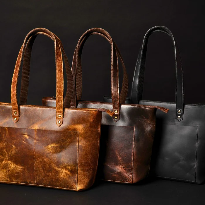 Classic Brown Leather Tote Bag