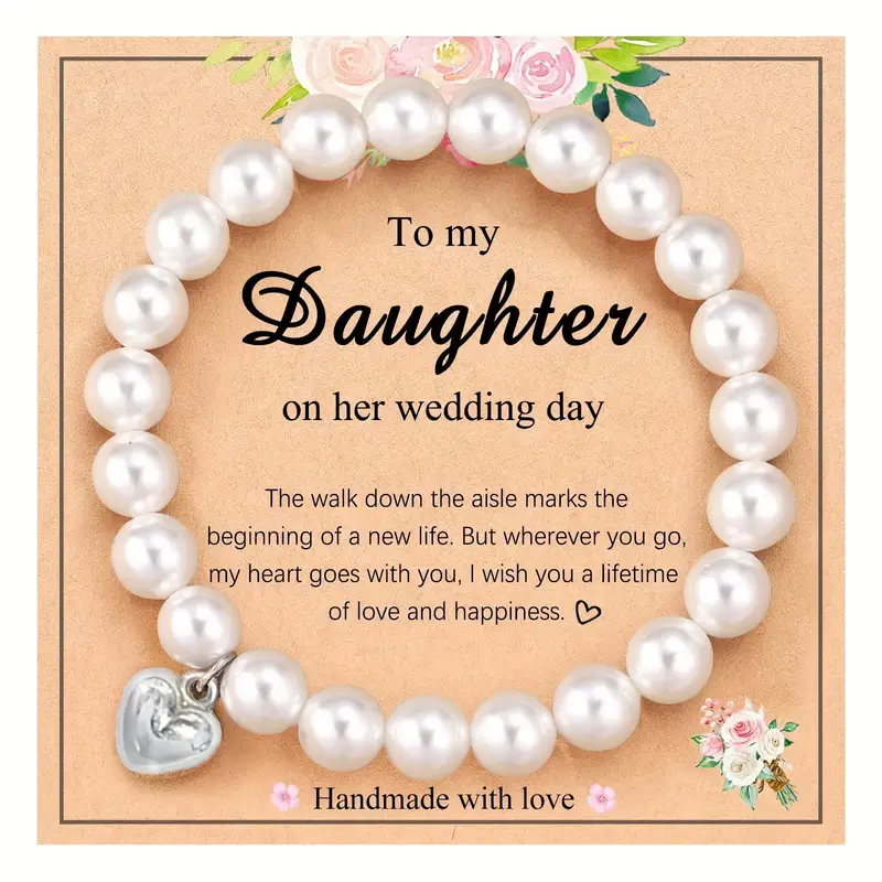 Sparkling Heart Pearl Blessing Bracelet