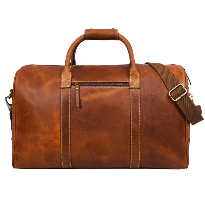 Wayfarer Bag - Cognac Classic Full-Grain Leather Duffle Bag