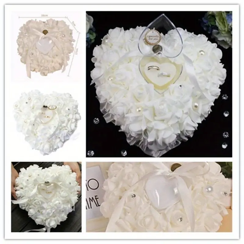 Pearl Lace Wedding Ring Pillow