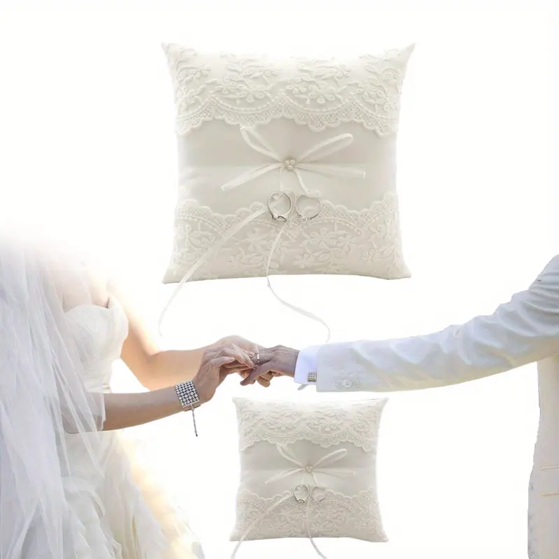 Elegant Lace Wedding Ring Bearer Pillow