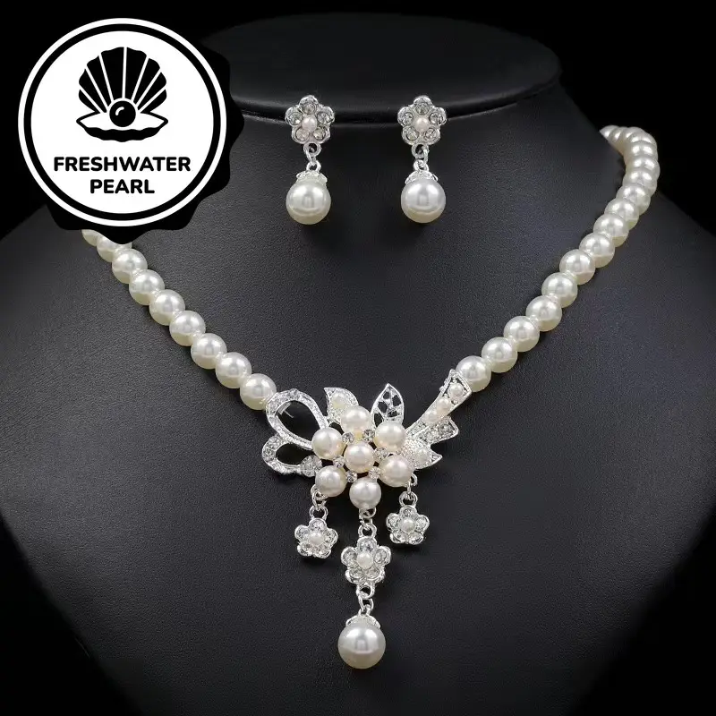 2 Sets - Ultra-Shimmer Freshwater Pearls Jewelry Set