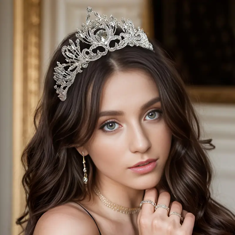 Elegant Rhinestone Tiara Crown