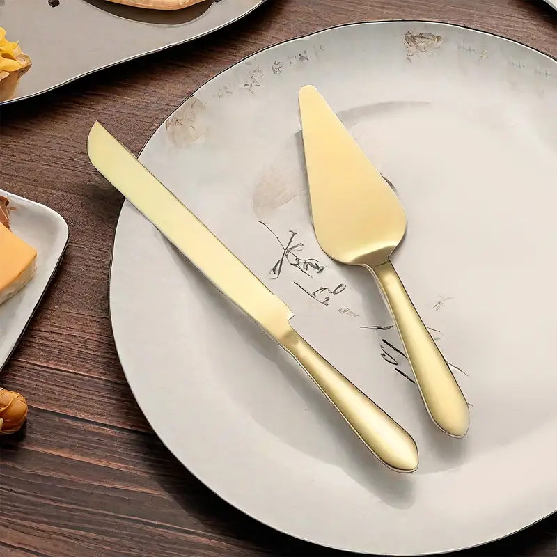 Golden Wedding Cake Knife Set