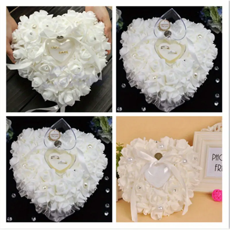 Pearl Lace Wedding Ring Pillow