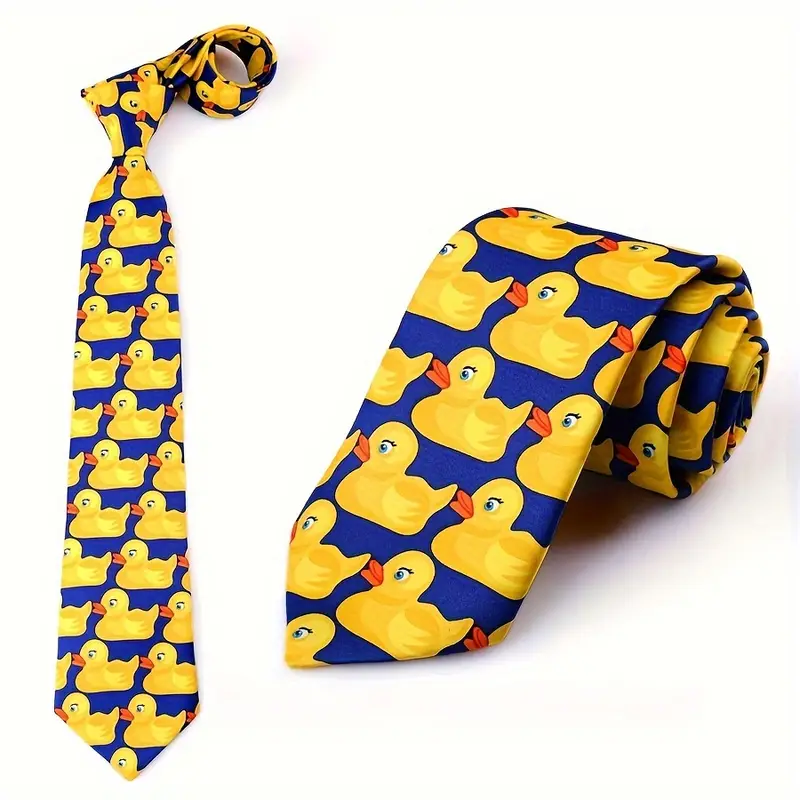 Rubber Duck Print Men's Necktie