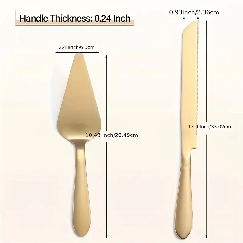 Golden Wedding Cake Knife Set