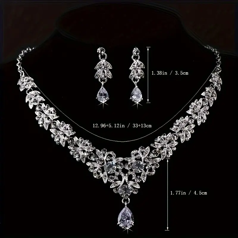 High End Bridal Tiara & Necklace Earring Set
