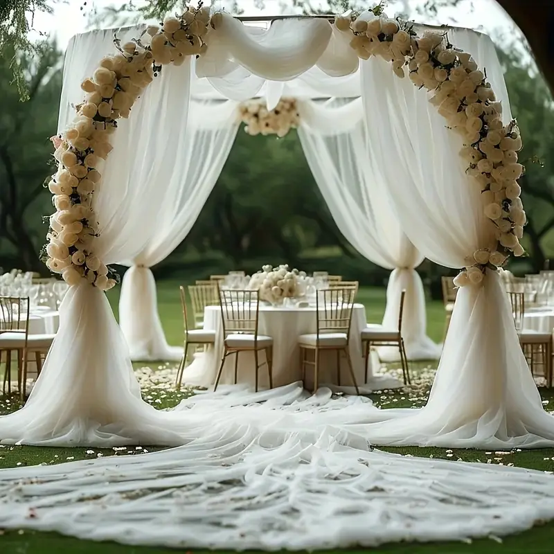 Classic White Non-Transparent Decor Veil