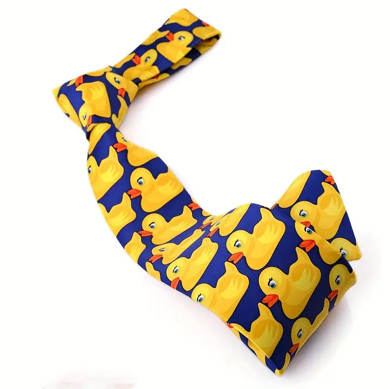 Rubber Duck Print Men's Necktie