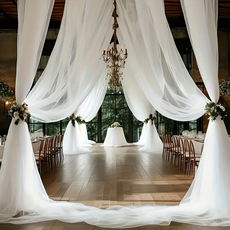 Classic White Non-Transparent Decor Veil