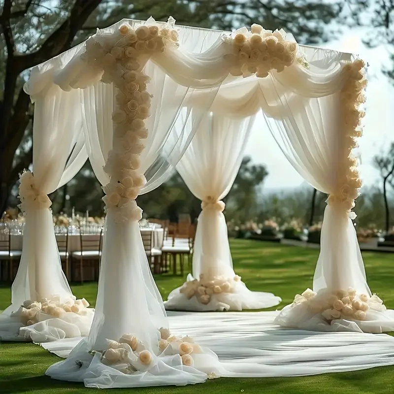 Classic White Non-Transparent Decor Veil