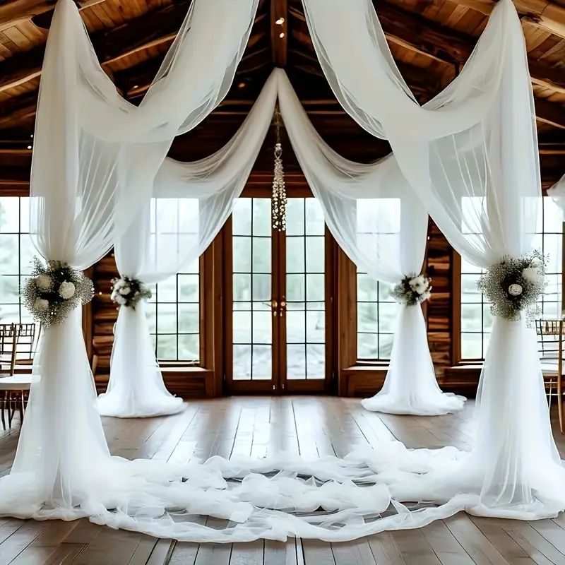 Classic White Non-Transparent Decor Veil
