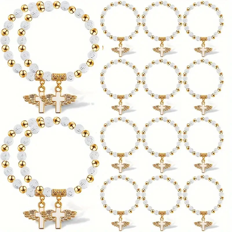 30 Prayer Bracelets Sets with Angel & Cross Charms