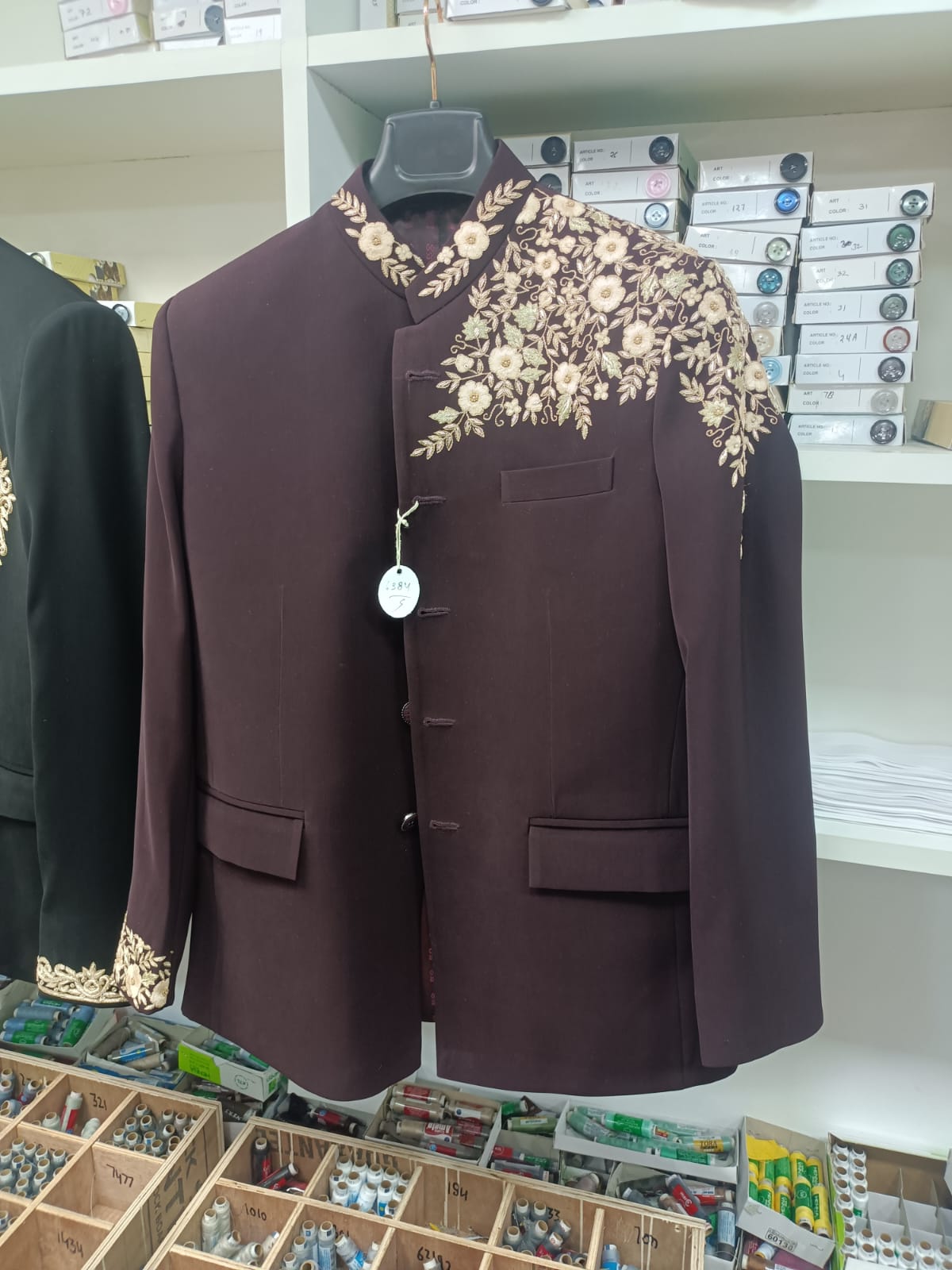 Elegant Embroidered Maroon Blazer