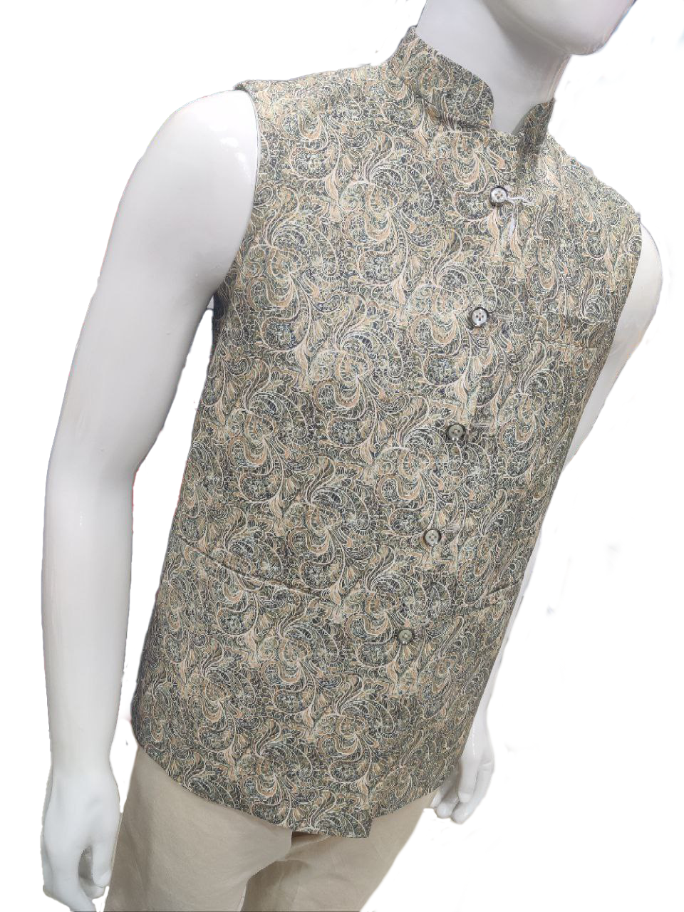 Paisley Print Nehru Vest