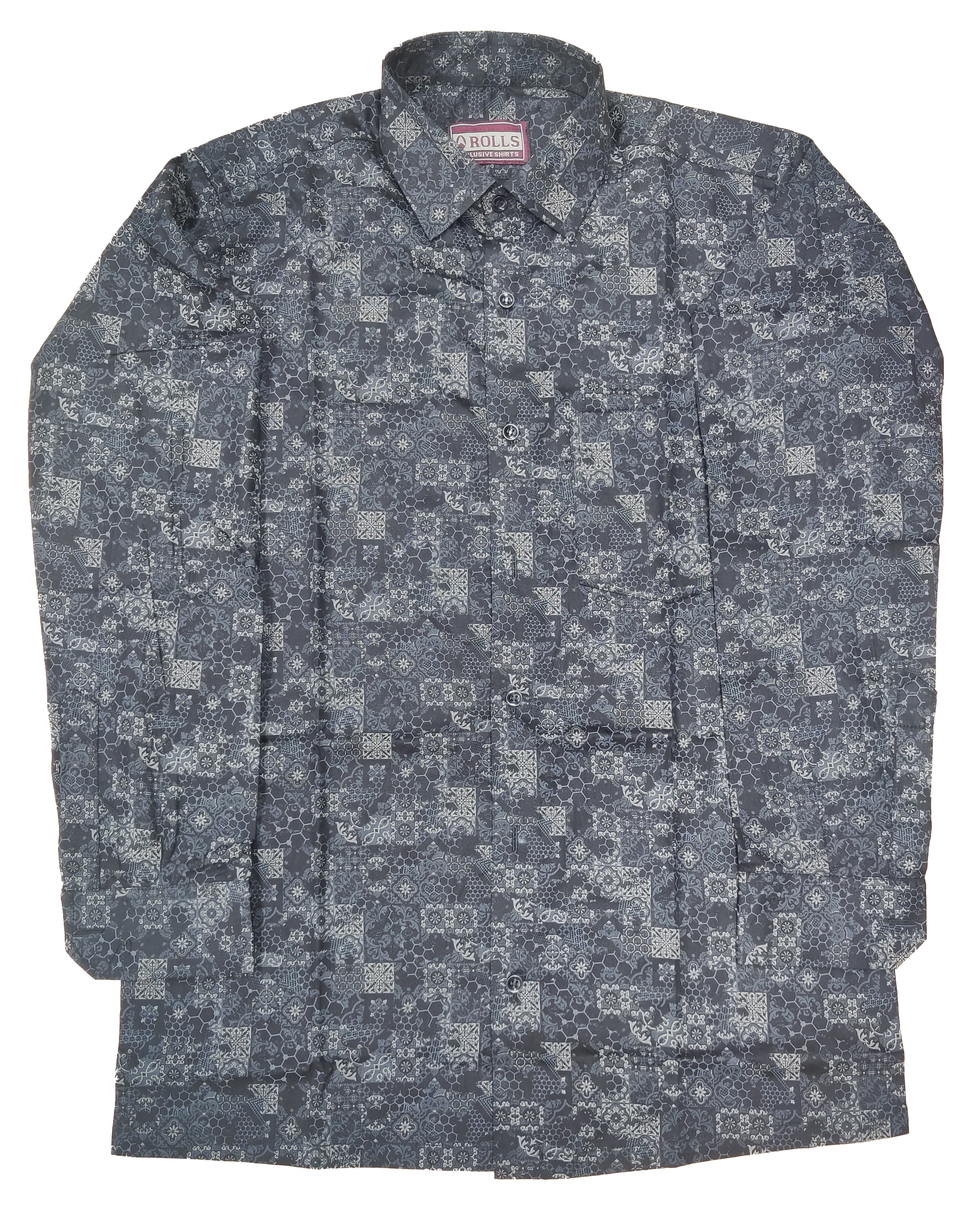Men's patterned long-sleeve shirt