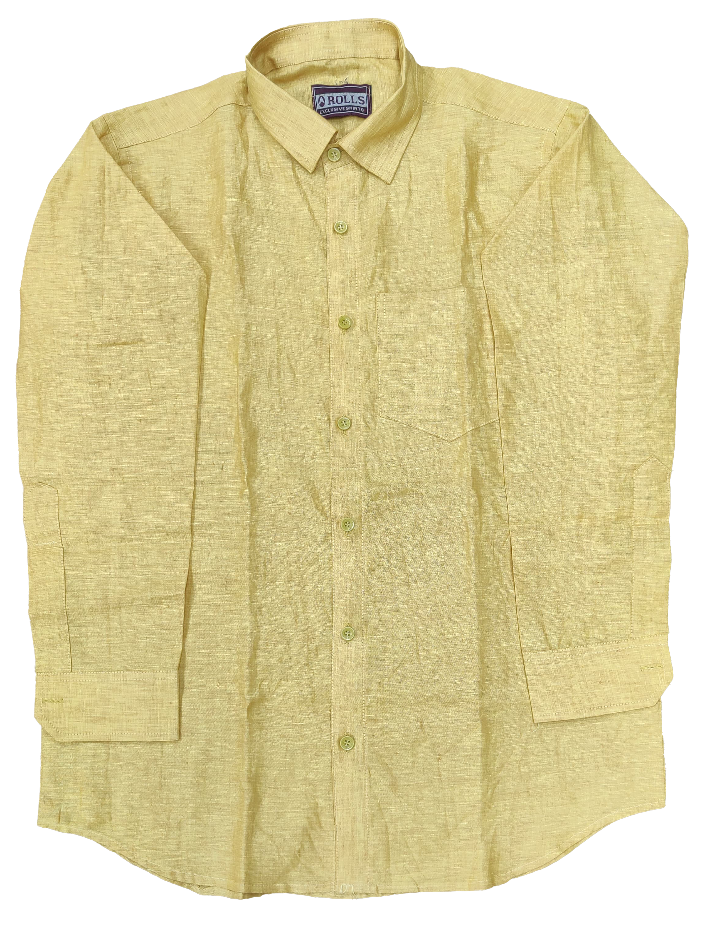 Yellow Linen Long Sleeve Shirt
