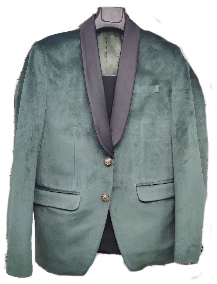 Velvet Green Tuxedo Jacket