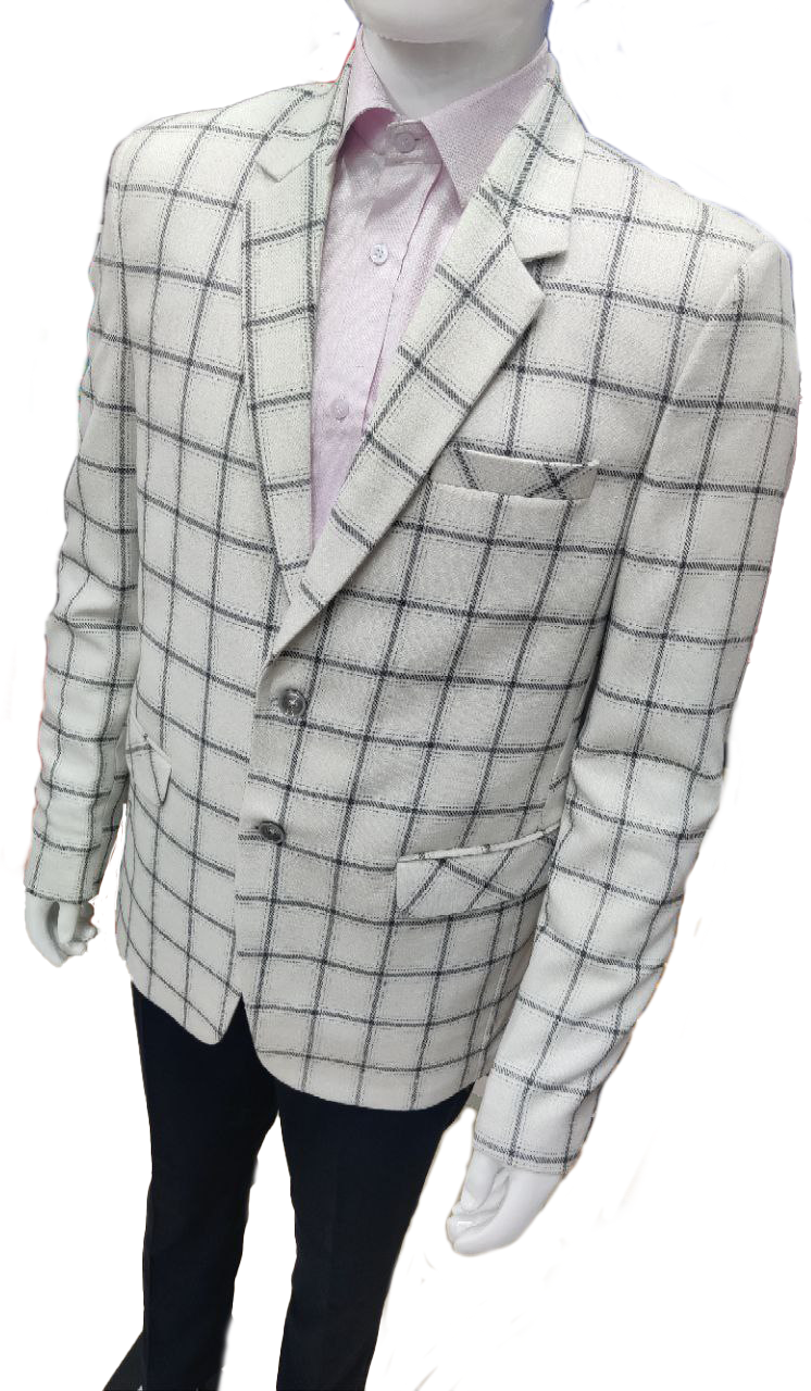 White Checked Blazer