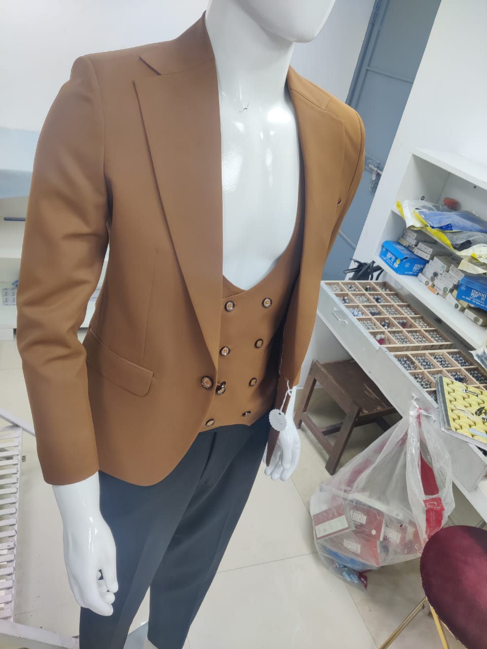 Brown Formal Three-Piece Suit