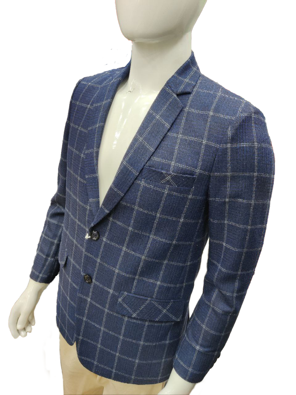 Men's Blue Checked Blazer