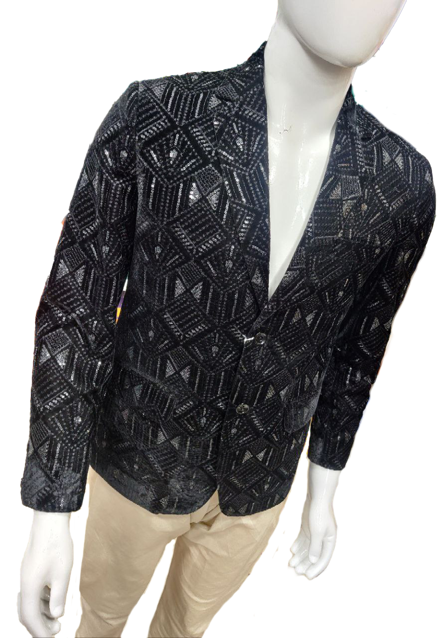 Black Patterned Blazer