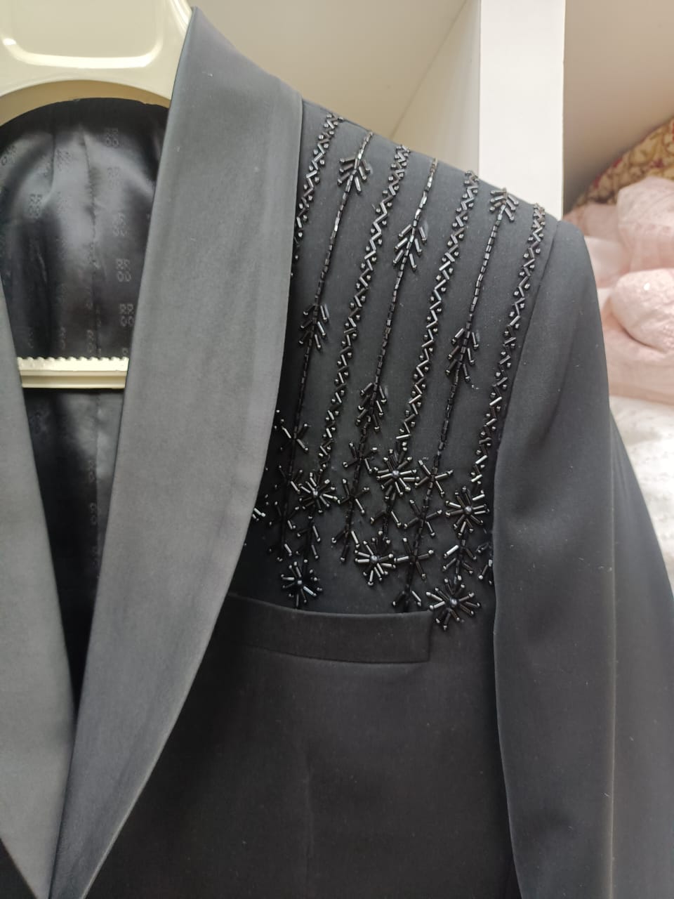 Men's Black Beaded Blazer