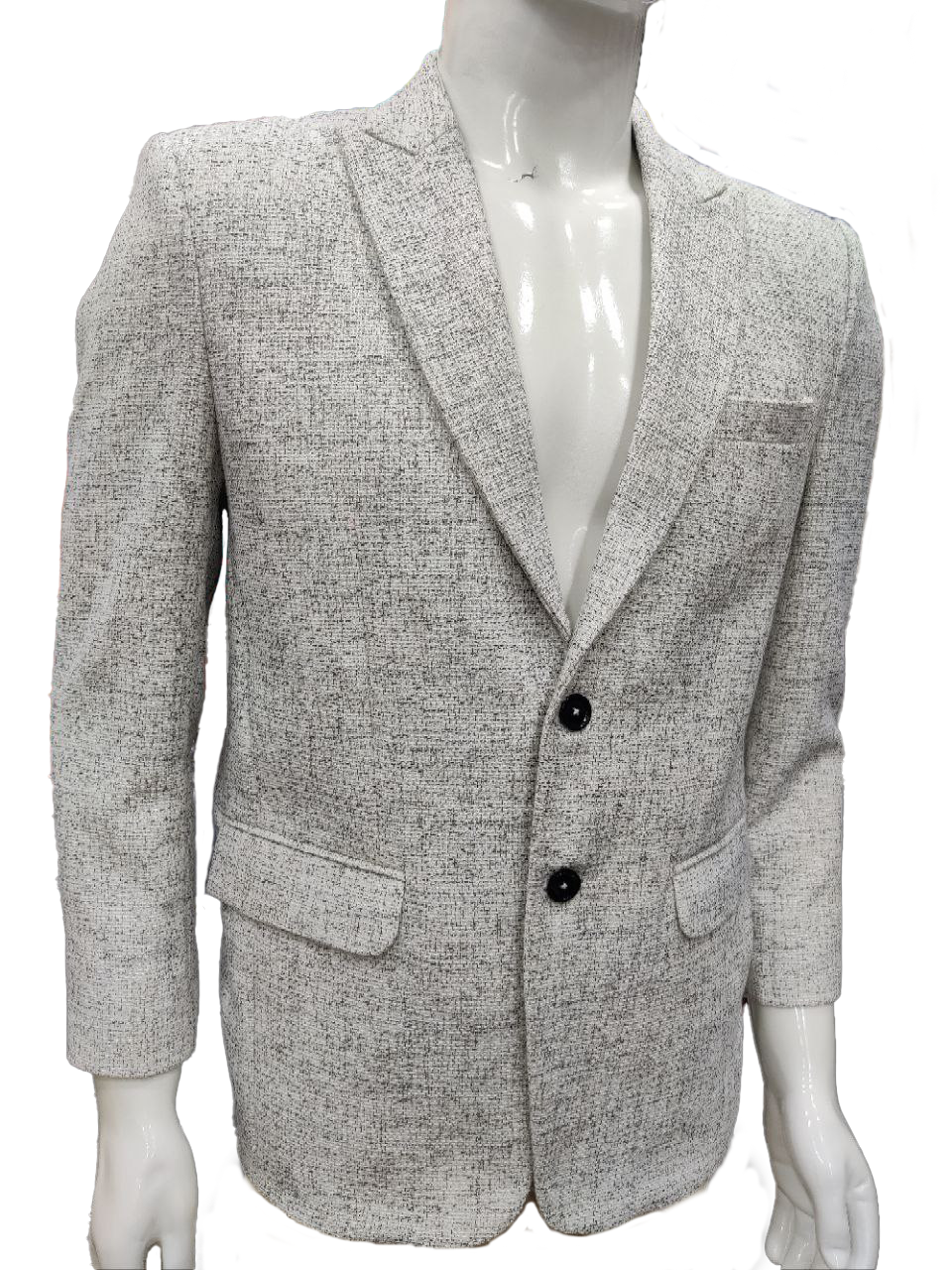 Men's Light Grey Textured Blazer