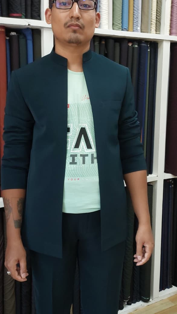 Men's Dark Green Bandhgala Blazer