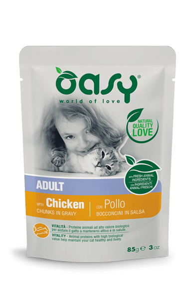 Oasy Adult Cat Food with Chicken in Gravy