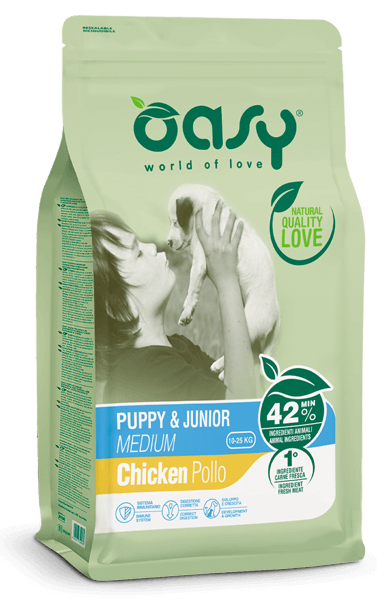 Oasy Puppy & Junior Medium Chicken