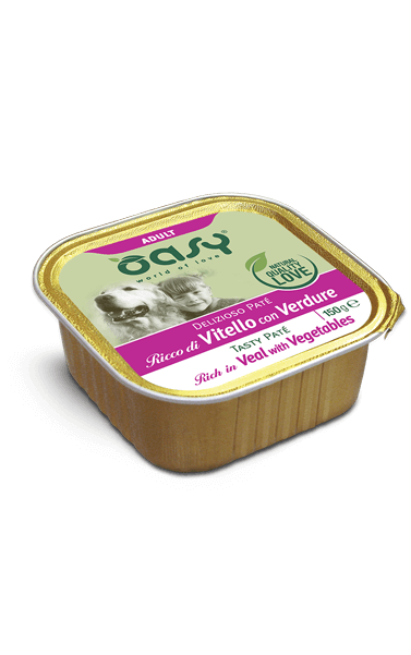 Oasy Wet Dog Food Rich in Veal with Vegetables