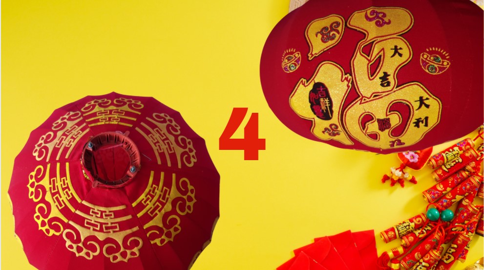 Pair of Red Cloth Lanterns (16 designs)