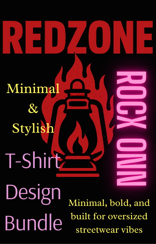 (T-Shirt Design Bundle)REDZONE Lantern – Minimal Streetwear Graphic Design